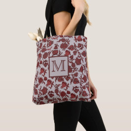 Bolso De Tela Flores Moda Bohemia Floral Boho Rojo Gris Monogro