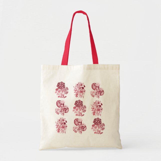 Bolso De Tela Flores monocromas en rojo (Frente)