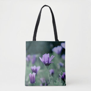 Bolso De Tela Flores moradas