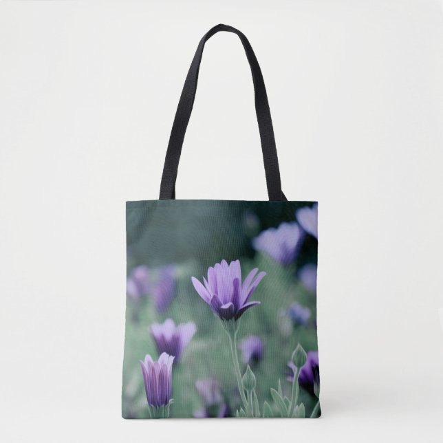 Bolso De Tela Flores moradas (Anverso)