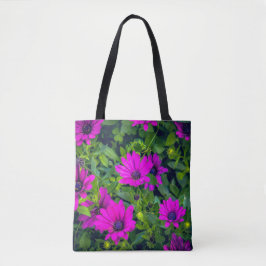 Bolso De Tela Flores moradas