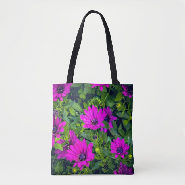Bolso De Tela Flores moradas (Anverso)