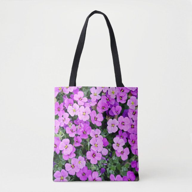 Bolso De Tela Flores moradas (Anverso)