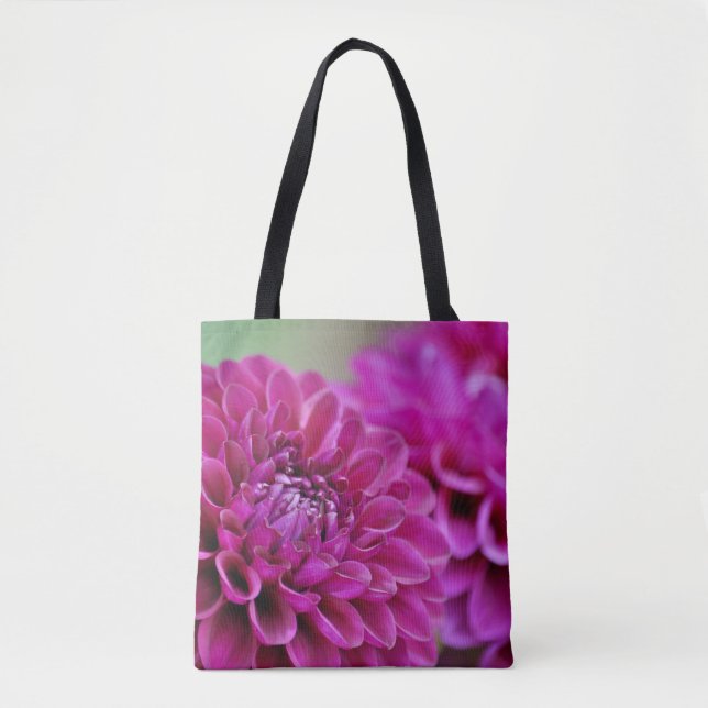 Bolso De Tela Flores moradas de dahlia (Anverso)
