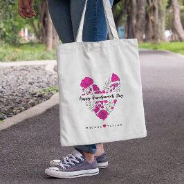 Bolso De Tela Flores moradas Feliz Día de los Abuelos