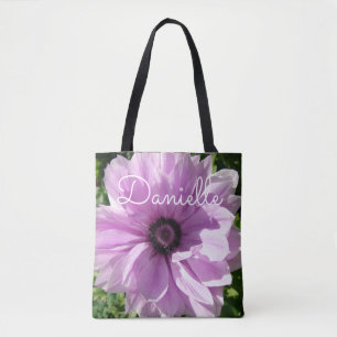 Bolso De Tela Flores moradas rosadas florales en la primavera (b