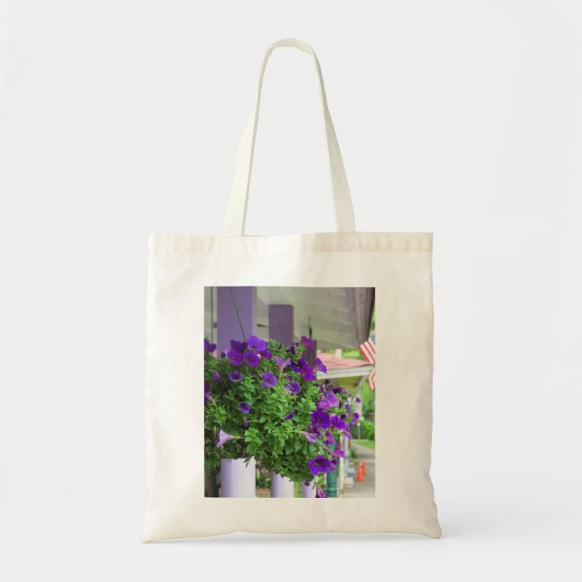 Bolso De Tela Flores moradas - Viñedo de Martha (Frente)