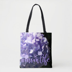 Bolso De Tela Flores moradas y suaves y elegantes hortensias púr