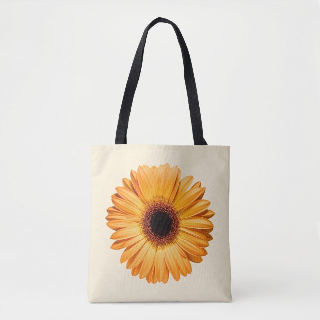 Bolso De Tela Flores | Naranja Gerbera (Anverso)