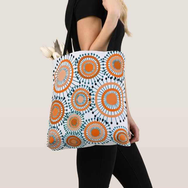 Bolso De Tela Flores naranjas (Detalle)