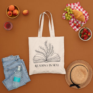 Bolso De Tela Flores naturales mínimas , Tote de boho mínimo est