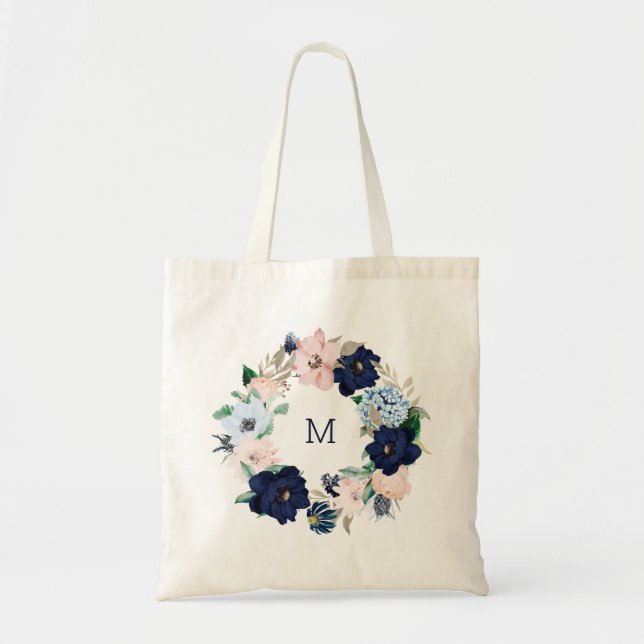 Bolso De Tela Flores náuticas de la Marina | Noviaria monográfic (Frente)