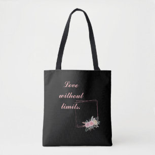 Bolso De Tela Flores negras, amor por una cita