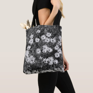 Bolso De Tela Flores negras y blancas