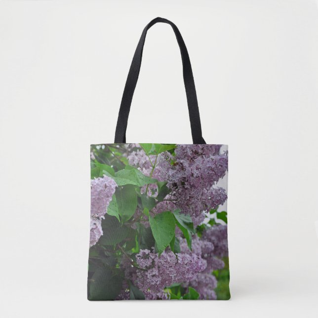 Bolso De Tela Flores nílicas de primavera púrpura (Anverso)