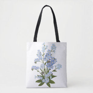 Bolso De Tela Flores, no me olvides