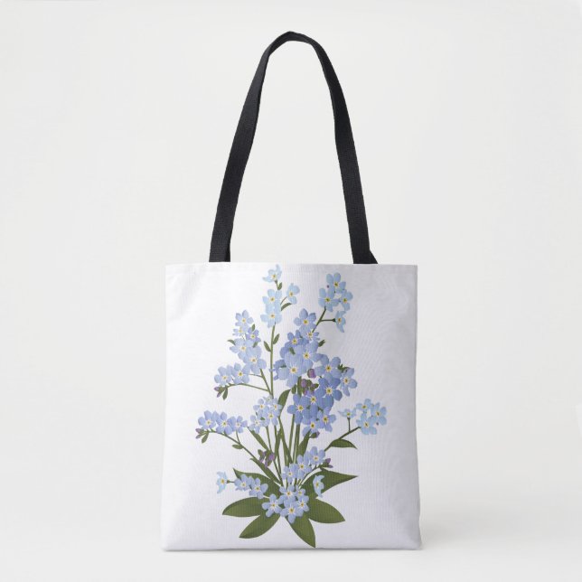 Bolso De Tela Flores, no me olvides (Anverso)