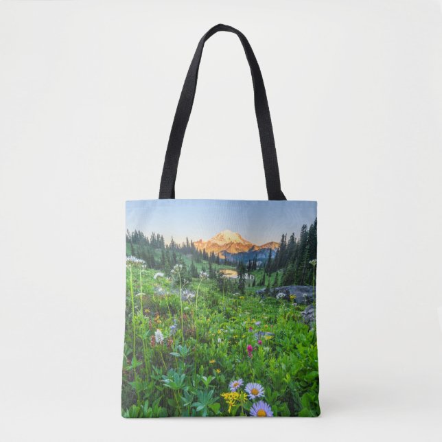 Bolso De Tela Flores | Parque nacional Monte Rainier (Anverso)