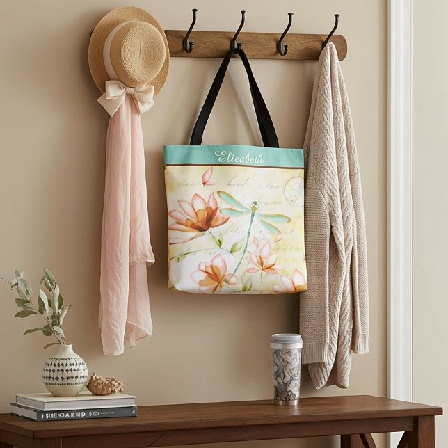 Bolso De Tela Flores personalizadas y libélula (Subido por el creador)