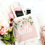 Bolso De Tela Flores Pink Pastel Modernas Hola Y Nombras<br><div class="desc">Flores Pink Pastel Modernas Hola Y Nombras</div>