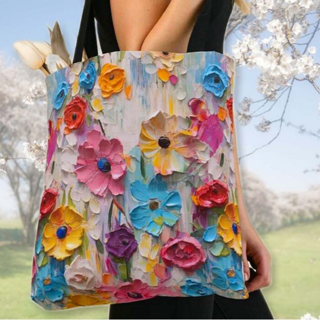 Bolso De Tela Flores pintadas de cuchillo (Subido por el creador)