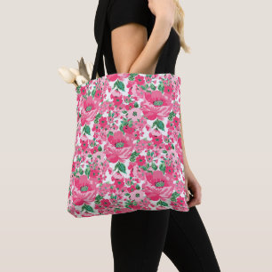 Bolso De Tela Flores Pintadas De Mano Corta, Elegante Diseño Bla