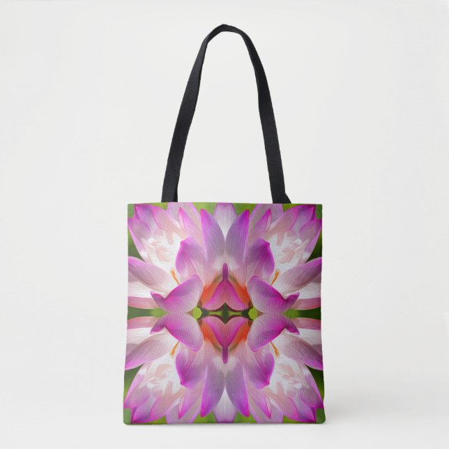 Bolso De Tela FLORES PURPLE - Arte Fractal - (Anverso)