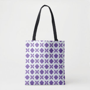 Bolso De Tela Flores púrpuras con fondo claro