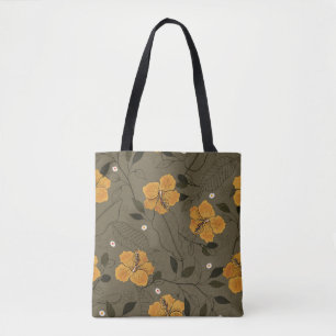 Bolso De Tela Flores realistas: sin foco vintage