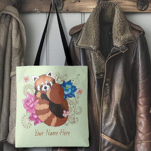 Bolso De Tela Flores Red Panda Lotus Henna