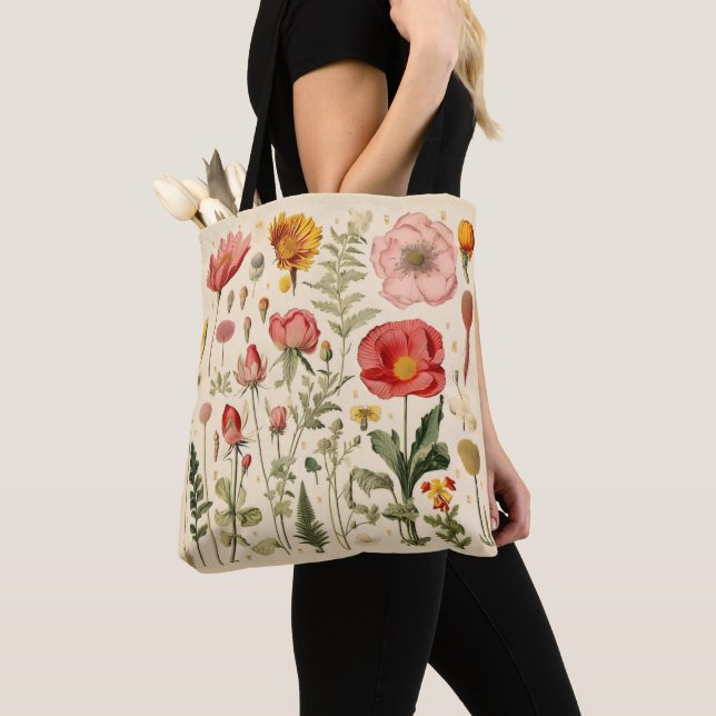 Bolso De Tela Flores Retro (Detalle)