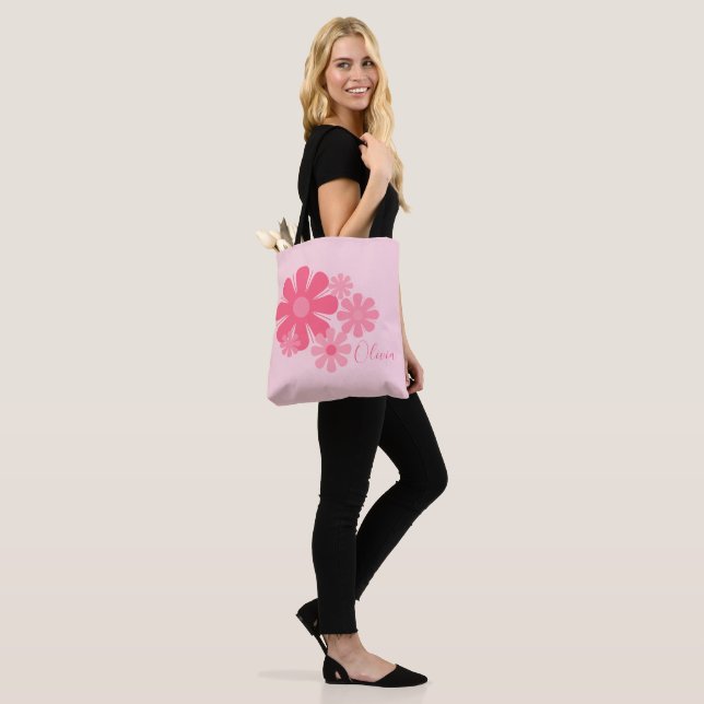 Bolso De Tela Flores Retro Cute Rosa Personalizadas (Puesto)