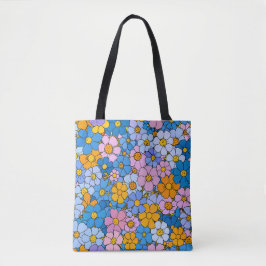 Bolso De Tela Flores retro de los años 1970