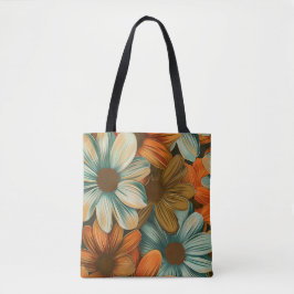 Bolso De Tela Flores retro de los años 1970