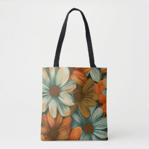 Bolso De Tela Flores retro de los años 1970