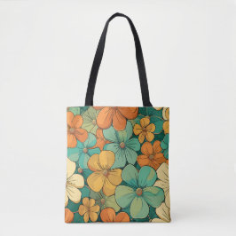 Bolso De Tela Flores retro de los años 1970