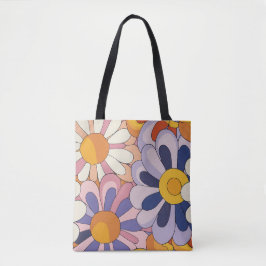 Bolso De Tela Flores retro de los años 1970