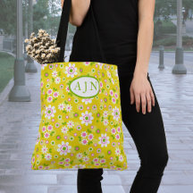 Flores Retro Mod Amarillo y Blanco Monograma