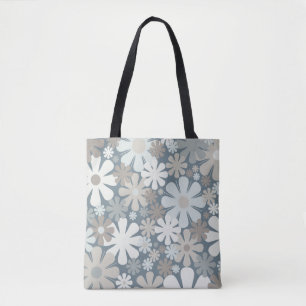 Bolso De Tela Flores retro patrón estético floral de los años 60
