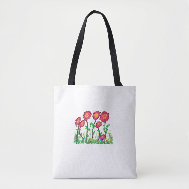 Bolso De Tela Flores rojas (Anverso)