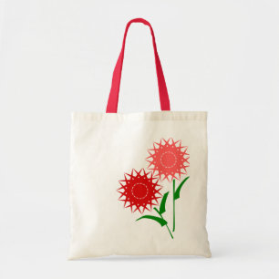 Bolso De Tela Flores rojas