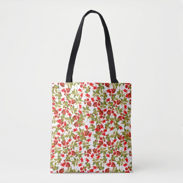 Bolso De Tela Flores rojas 2 (Anverso)