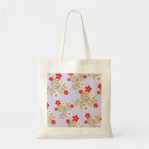 Bolso De Tela Flores rojas bonitas de estilo vintage en patrón a