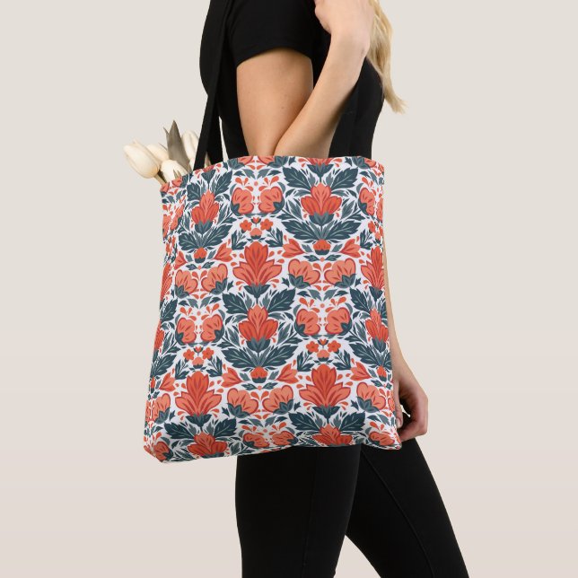 Bolso De Tela Flores rojas decorativas (Detalle)