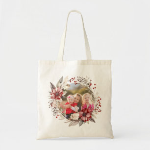 Bolso De Tela flores rojas, flores rojas y bayas foto