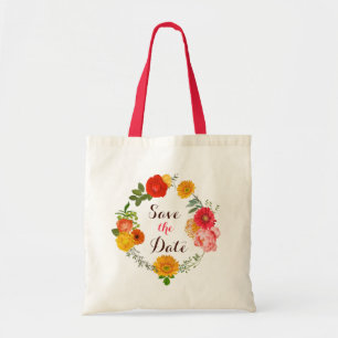 Bolso De Tela Flores Rosa, Amarilla Y Rojas