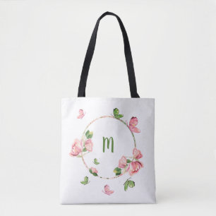 Bolso De Tela Flores rosa románticas