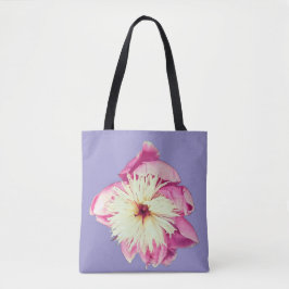 Bolso De Tela Flores rosa y crema