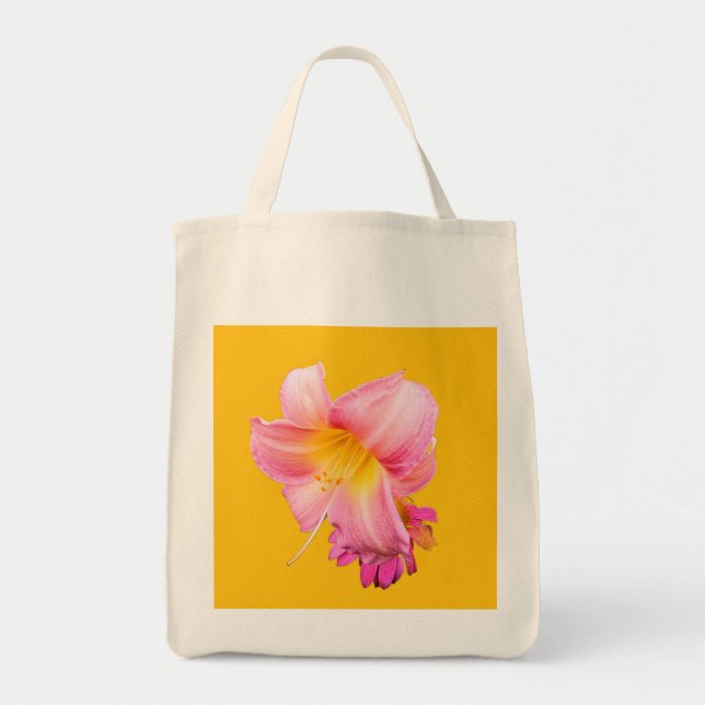 Bolso De Tela Flores rosadas (Frente)