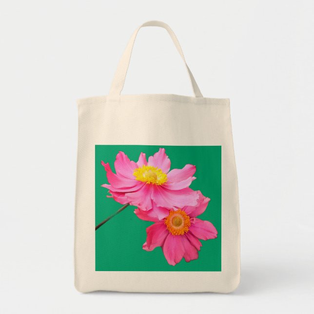 Bolso De Tela Flores rosadas (Frente)